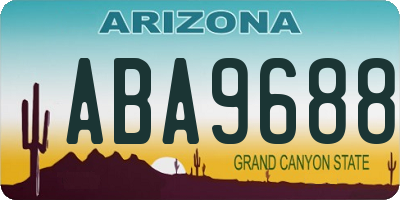 AZ license plate ABA9688