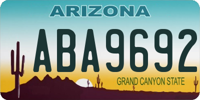 AZ license plate ABA9692
