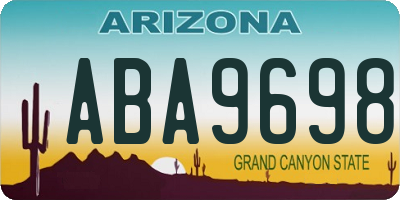 AZ license plate ABA9698