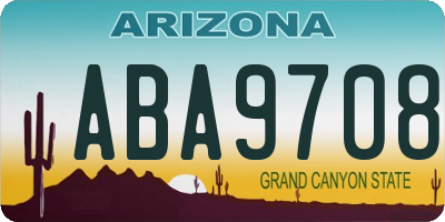 AZ license plate ABA9708