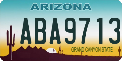 AZ license plate ABA9713