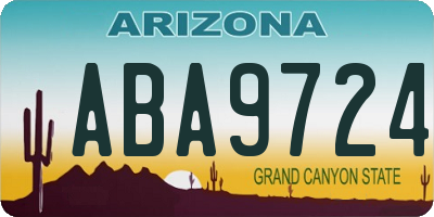 AZ license plate ABA9724