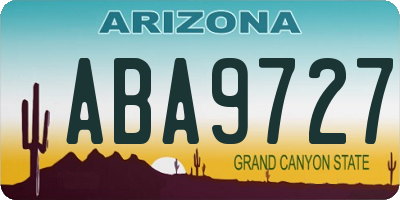 AZ license plate ABA9727