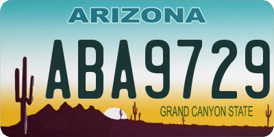 AZ license plate ABA9729