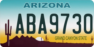AZ license plate ABA9730