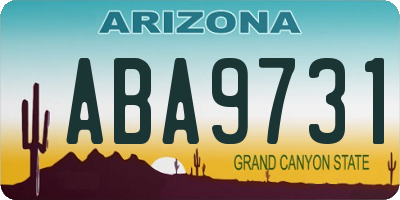 AZ license plate ABA9731
