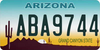 AZ license plate ABA9744