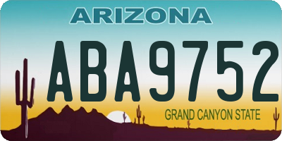 AZ license plate ABA9752