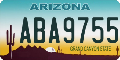 AZ license plate ABA9755