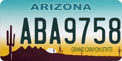 AZ license plate ABA9758
