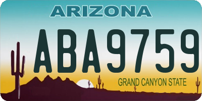 AZ license plate ABA9759