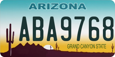 AZ license plate ABA9768