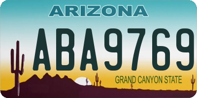 AZ license plate ABA9769