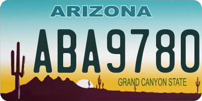AZ license plate ABA9780