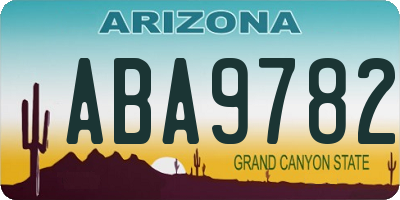 AZ license plate ABA9782