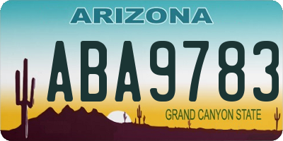 AZ license plate ABA9783