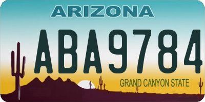AZ license plate ABA9784