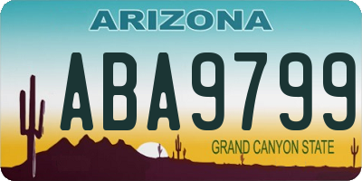 AZ license plate ABA9799