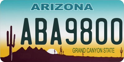 AZ license plate ABA9800