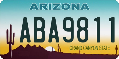AZ license plate ABA9811