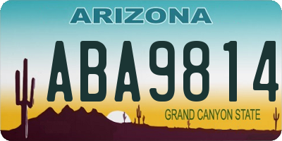 AZ license plate ABA9814
