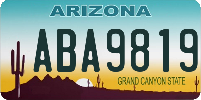 AZ license plate ABA9819