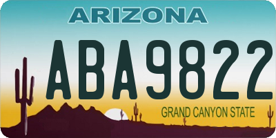 AZ license plate ABA9822