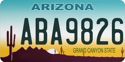 AZ license plate ABA9826