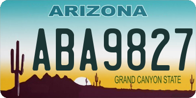 AZ license plate ABA9827