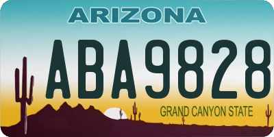 AZ license plate ABA9828