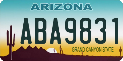 AZ license plate ABA9831
