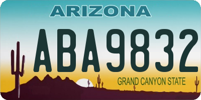 AZ license plate ABA9832