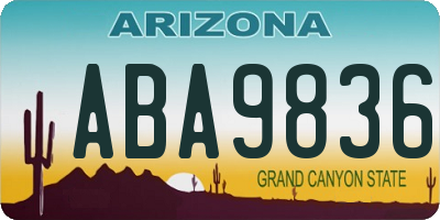 AZ license plate ABA9836