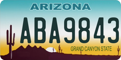 AZ license plate ABA9843