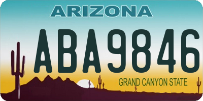 AZ license plate ABA9846