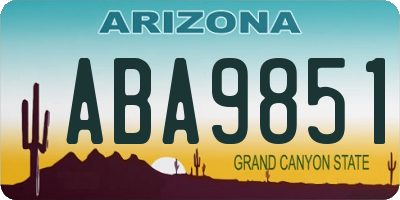 AZ license plate ABA9851