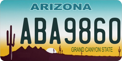 AZ license plate ABA9860