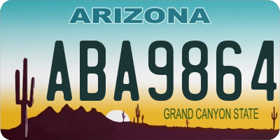 AZ license plate ABA9864