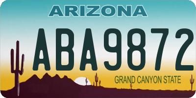 AZ license plate ABA9872