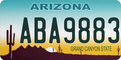 AZ license plate ABA9883