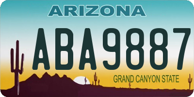 AZ license plate ABA9887