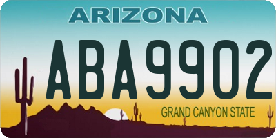 AZ license plate ABA9902