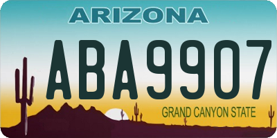 AZ license plate ABA9907