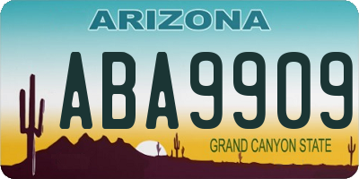 AZ license plate ABA9909