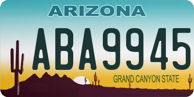 AZ license plate ABA9945