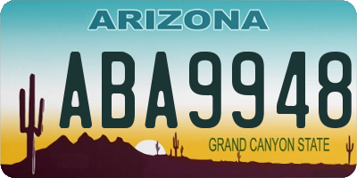 AZ license plate ABA9948