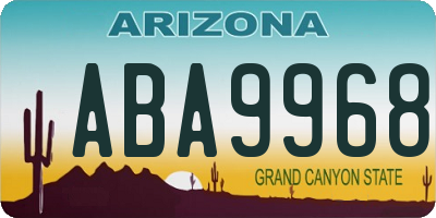 AZ license plate ABA9968