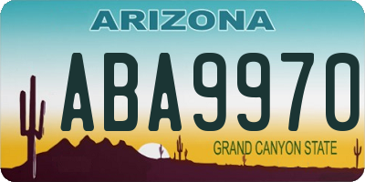 AZ license plate ABA9970