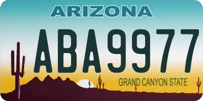 AZ license plate ABA9977