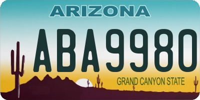 AZ license plate ABA9980